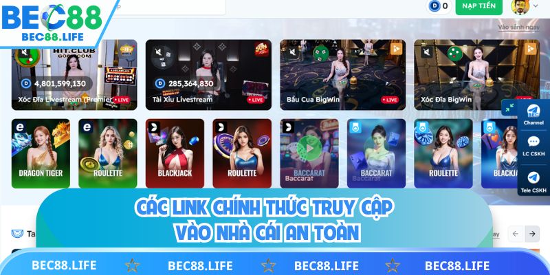 Các link chính thức truy cập vào nhà cái an toàn